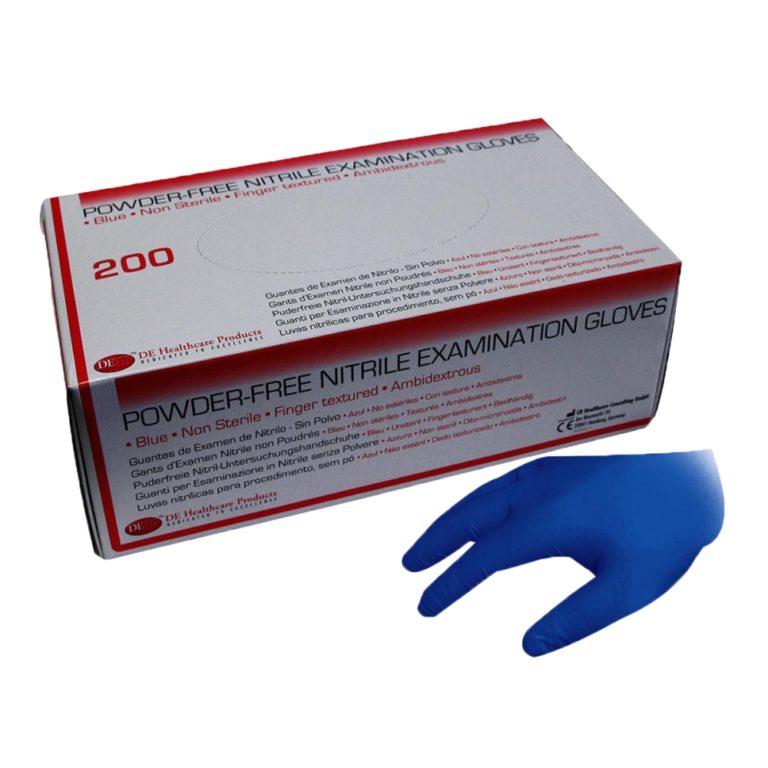 DEHP Nitrile Examination Gloves Powder Free Medium (200pk) LavaDent