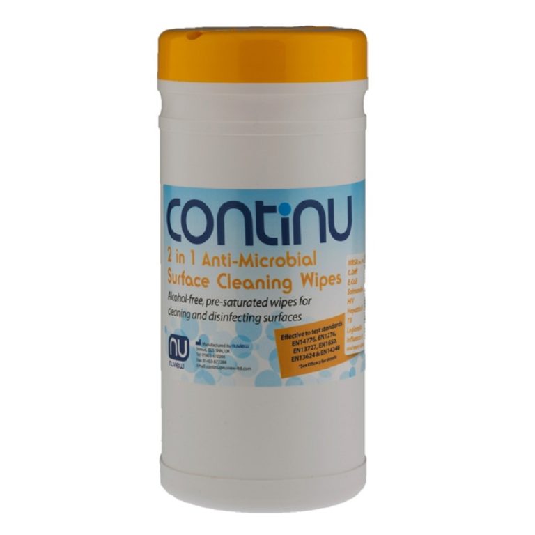 Continu 2 in 1 AntiMicrobial Surface Cleaning Wipes Tubs (200pk