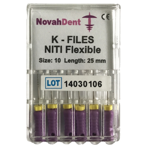 NovahDent K Files Size 10 Nickel Titanium 25mm Long (6pk) LavaDent Online
