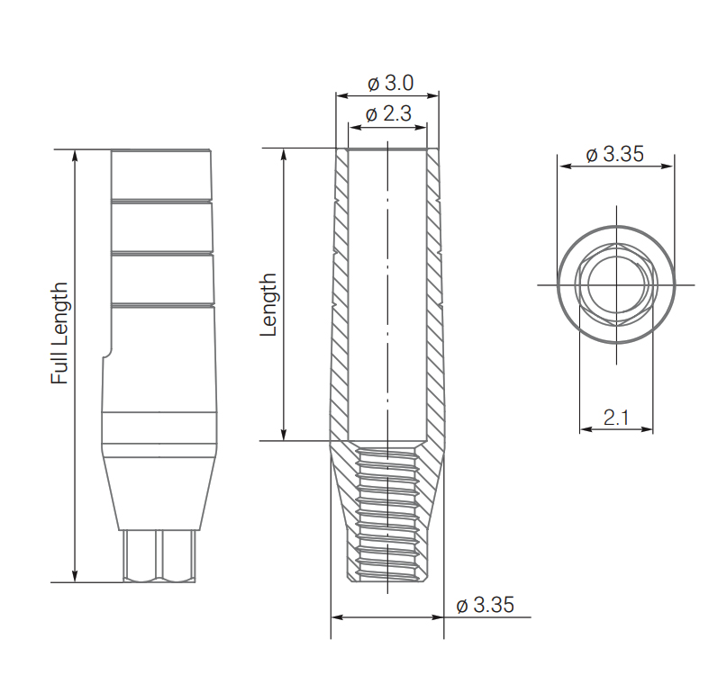 Bio3 Straight Abutments Standard – Standard Diameter 3.35mm Length 9mm ...