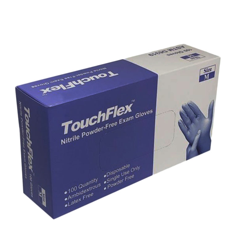 TouchFlex Nitrile Powder Free Examination Gloves Medium (100pk